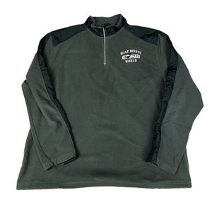 NWOT Disney Land Parks Mickey Mouse Grey Embroidered Qauter Zip Fleece Jacket